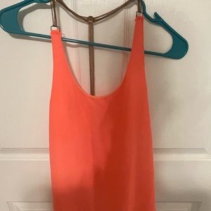 Hot pink tank with chain sleeves